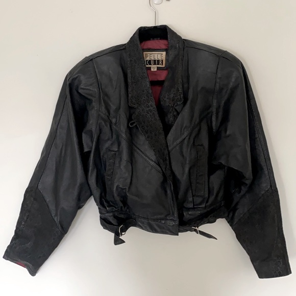 Black Leather Jacket Shoulder Pads 